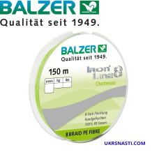 Шнур Balzer Iron Line 8x Chartreuse диаметр 0,27мм размотка 150м салатовый